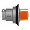 Picture of Head for illuminated selector switch, Harmony XB4, metal, orange handle, 30mm, universal LED, 2 positions
