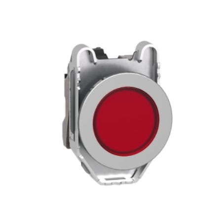 Picture of Pilot light, Harmony XB4,metal, red flush mounted, 30mm, universal LED, plain lens, 24V AC DC