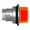 Picture of Head for illuminated selector switch, Harmony XB4, metal, orange handle, 30mm, universal LED, 3 positions, to center