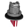 Picture of Head for illuminated selector switch, Harmony XB4, metal, red handle, 30mm, universal LED, 3 positions, right to center