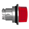 Picture of Head for illuminated selector switch, Harmony XB4, metal, red handle, 30mm, universal LED, 3 positions, right to center