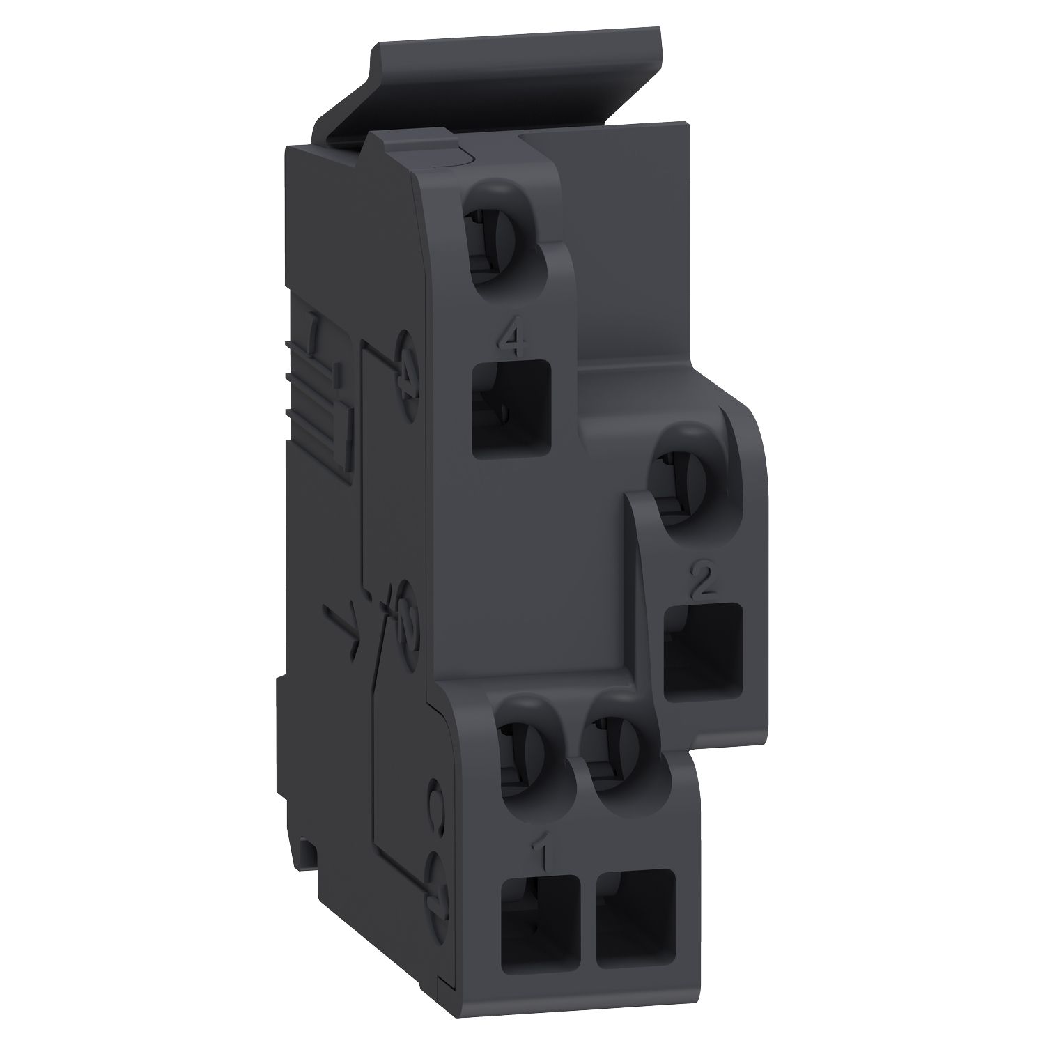 Picture of Standard auxiliary contact, circuit breaker status OF/SD/SDE/SDV, 1 changeover contact type, screwless spring terminals