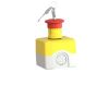 Picture of Harmony XALD XALK, Control station, plastic, yellow lid, 1 red mushroom push button 40mm, key release, 1NC