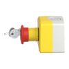 Picture of Harmony XALD XALK, Control station, plastic, yellow lid, 1 red mushroom push button 40mm, key release, 1NC