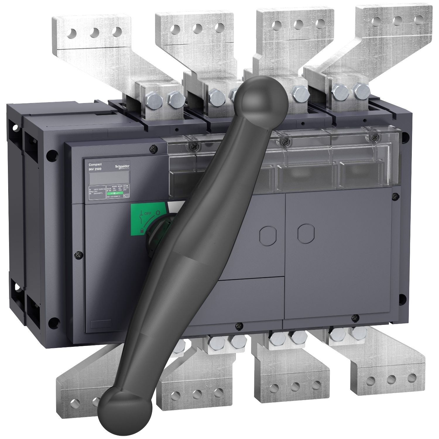 Picture of switch disconnector, Compact INV2000, visible break, 2000A, standard version with black rotary handle, 4 poles