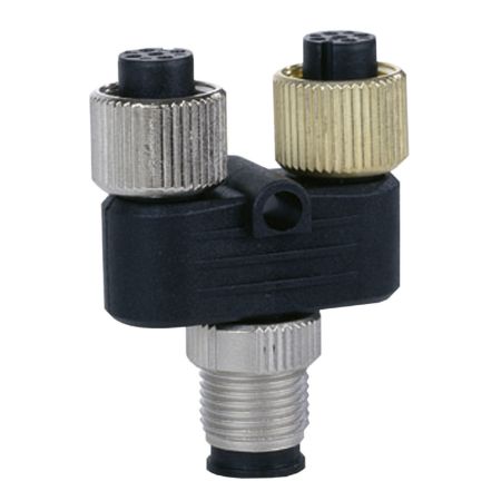 Picture of Y - connector - 2 x M8 connectors to 1 x M12 connector - for FTB I/O sptr box