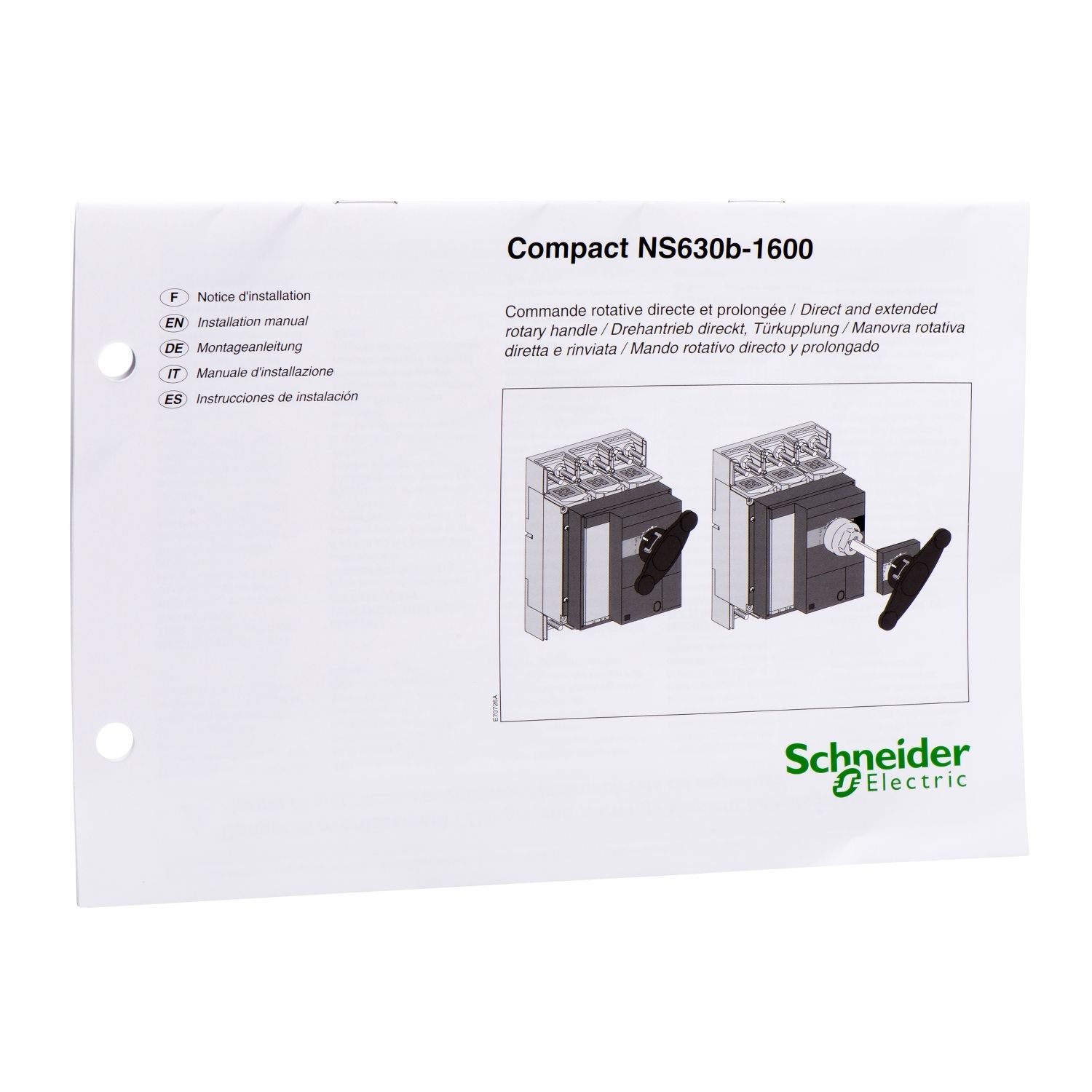 Picture of User manual, ComPact NS1600 rotary handle and accessories