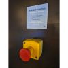 Picture of Harmony XALD XALK, Control station, plastic, yellow lid, 1 red mushroom push button 40mm, turn to release, 1NC