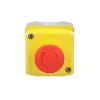 Picture of Harmony XALD XALK, Control station, plastic, yellow lid, 1 red mushroom push button 40mm, turn to release, 1NC