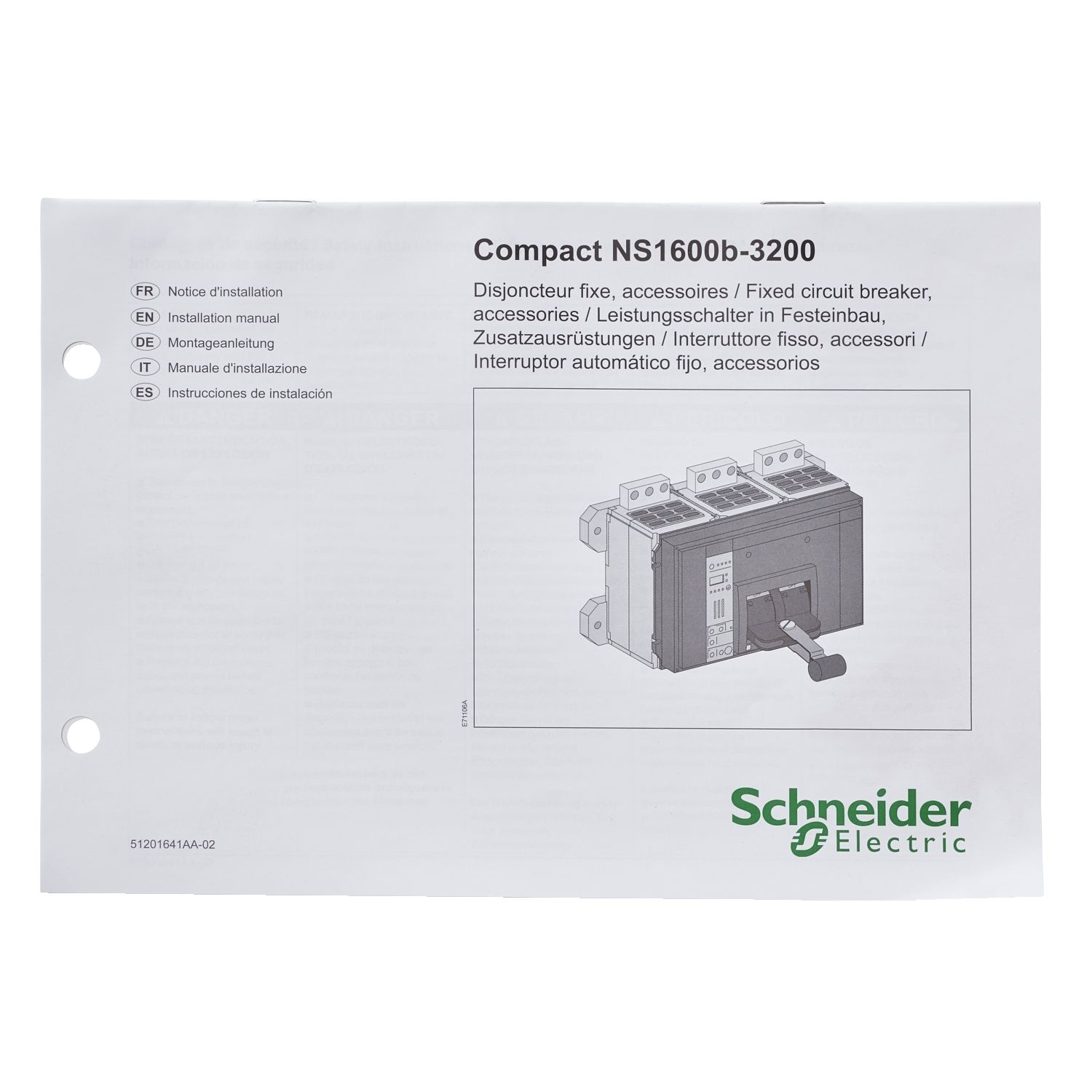 Picture of User manual, ComPact NS3200, circuit breaker and accessories