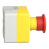 Picture of Harmony XALD XALK, Control station, plastic, yellow, 1 red mushroom head push button Ø40, emergency stop push-pull 1 NC, unmarked