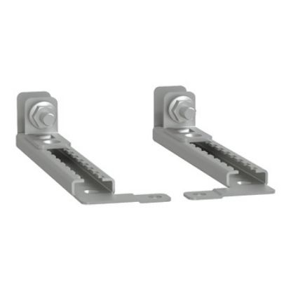 Picture of set of 4 step slides with brackets for adjustment of m.plate in PLM 64