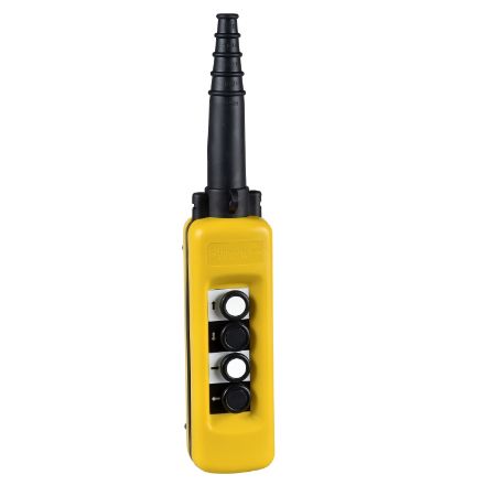 Picture of Pendant control station, Harmony XAC, plastic, yellow, 4 push buttons with NO+NC