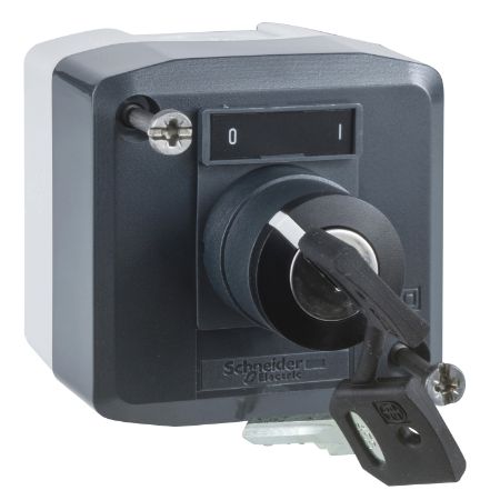Picture of Harmony XALD XALK, Control station, plastic, dark grey lid, 1 selector key switch 22mm, 1NO