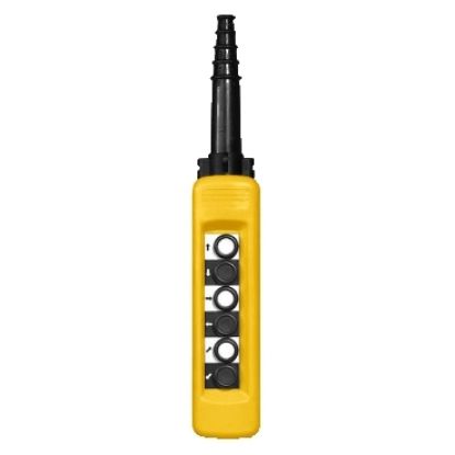 Picture of Pendant control station, Harmony XAC, plastic, yellow, 6 push buttons with NO+NC