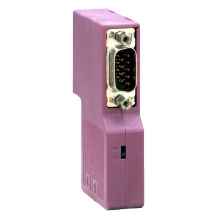 Picture of CANopen SUB-D9 female connector - bended at 90° w additional SUB-D9 - IP20