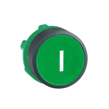 Picture of Head for non illuminated push button, Harmony XB5, plastic, flush, green, 22mm, spring return, marked I