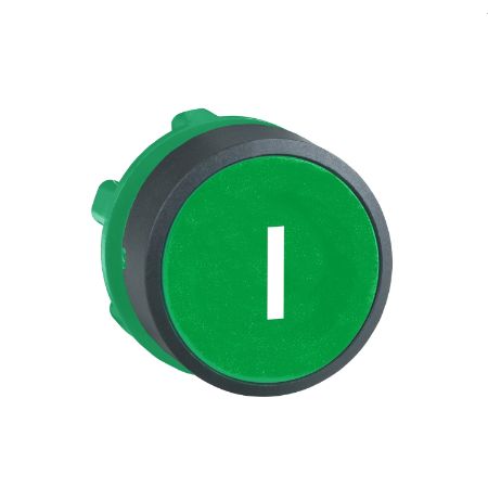Picture of Head for non illuminated push button, Harmony XB5, plastic, flush, green, 22mm, spring return, marked I