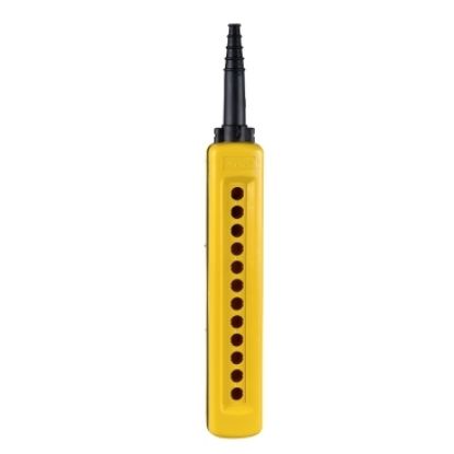 Picture of Empty pendant control station, Harmony XAC, plastic, yellow, 12 cut outs