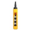 Picture of Pendant control station, Harmony XAC, plastic, yellow, 7 push buttons 2NO + 1NC, 1 emergency stop 40mm trigger blank 1NC, 2 speeds