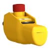 Picture of Pendant control station, Harmony XAC, plastic, yellow, pistol grip, 2 push buttons with NO+NC, 1 emergency stop NC