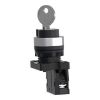 Picture of Complete selector switch, Easy Harmony XA2, plastic, black, 22mm, key 455, 2 positions, stay put, 1NO