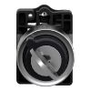 Picture of Complete selector switch, Easy Harmony XA2, plastic, black, 22mm, key 455, 2 positions, stay put, 1NO