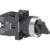 Picture of Complete selector switch, Easy Harmony XA2, plastic, black, 22mm, 2 positions, stay put, 1NO + 1NC