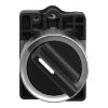 Picture of Complete selector switch, Easy Harmony XA2, plastic, black, 22mm, 2 positions, stay put, 1NO + 1NC