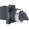 Picture of Complete selector switch, Easy Harmony XA2, plastic, black, 22mm, 2 positions, spring return from right to left, 1NO