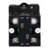 Picture of Complete selector switch, Easy Harmony XA2, plastic, black, 22mm, key 455, 3 positions, center withdrawal position, stay put, 2NO