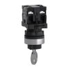 Picture of Complete selector switch, Easy Harmony XA2, plastic, black, 22mm, key 455, 2 positions, spring return from right to left, 2NO