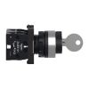 Picture of Complete selector switch, Easy Harmony XA2, plastic, black, 22mm, key 455, 3 positions, spring return to center, 2NO