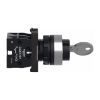 Picture of Complete selector switch, Easy Harmony XA2, plastic, black, 22mm, key 455, 2 positions, stay put, 2NO