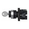 Picture of Complete selector switch, Easy Harmony XA2, plastic, black, 22mm, key 455, 2 positions, stay put, 2NO