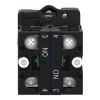 Picture of Complete selector switch, Easy Harmony XA2, plastic, black, 22mm, long handle, 3 positions, spring return to center, 2NO