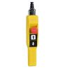 Picture of Pendant control station, Harmony XAC, plastic, yellow, pistol grip, 2 booted push buttons with NO + NC, 1 emergency stop NC