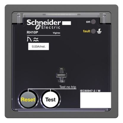 Picture of Residual current protection relay, VigiPacT RH10P, 300mA, 12/24VAC 50/60Hz, 12/48VDC, front panel mounting