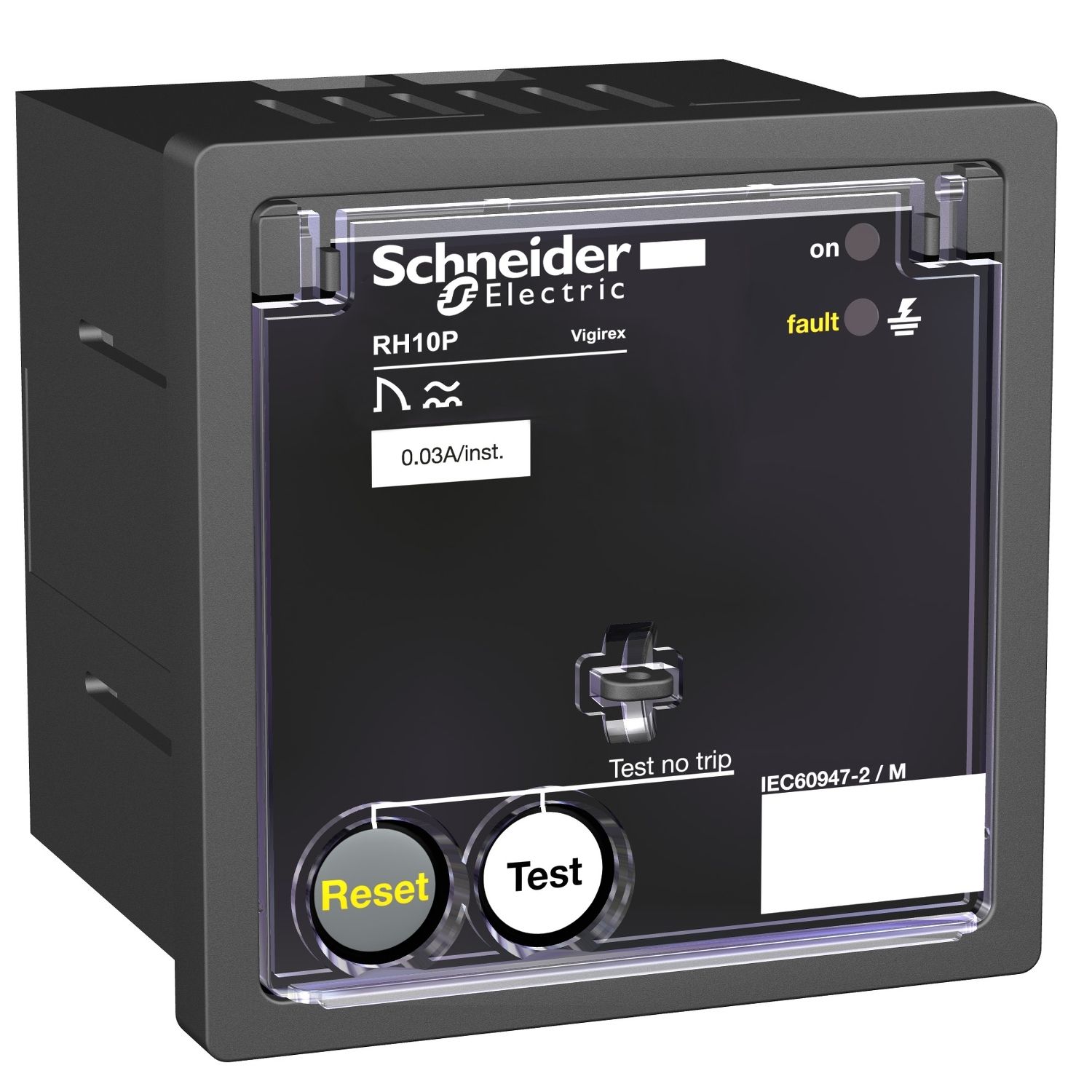 Picture of Residual current protection relay, VigiPacT RH10P, 30mA, 220/240VAC 50/60Hz, front panel mounting
