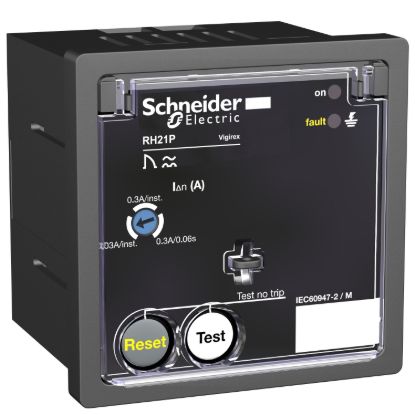 Picture of Residual current protection relay, VigiPacT RH21P, 30mA or 300mA, 220/240VAC 50/60Hz, front panel mounting