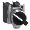 Picture of Selector switch, Harmony XB4 - ATEX D, metal, 22mm, 3 positions, black standard handle, stay put, screw clamp terminals, 2NO