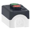 Picture of Harmony XALD XALK, Control station, plastic, dark grey lid, 2 flush push buttons 22mm, marked START STOP, 1NO+1NC