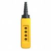 Picture of Empty pendant control station, Harmony XAC, plastic, yellow, 4 cut outs