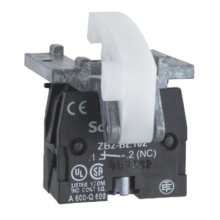 Picture of Single contact block, Harmony XAC, spring return, screw clamp terminal, 2NC