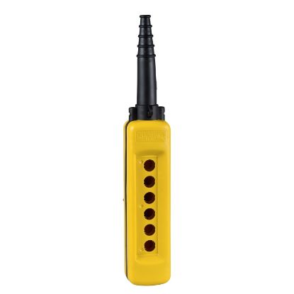 Picture of Empty pendant control station, Harmony XAC, plastic, yellow, 6 cut outs