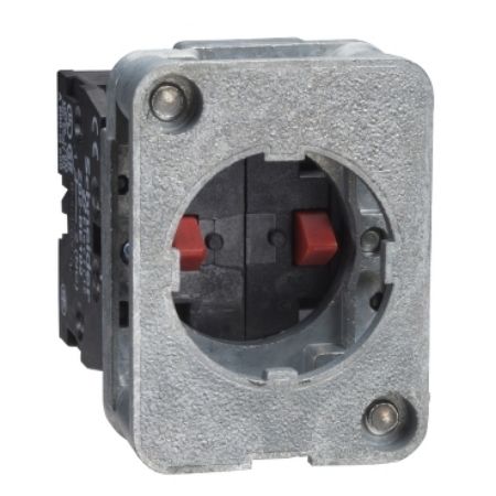Picture of Contact block, Harmony XAC, single contact, spring return, front mounting, 40mm horizontal/30mmVertical fixing centres, 1NO