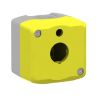 Picture of Empty enclosure, Harmony XALK, XALD, plastic, yellow lid, for illuminated emergency stop push button 22mm, 1 cut out
