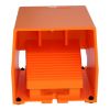Picture of Single foot switch, Harmony XPE, metal, orange, with cover, 1 step, 1 contact 1NC+NO, IP66