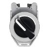 Picture of Selector switch flush mounted, Harmony XB4, metal, black, 30mm, 2 positions, stay put, 1NO+1NC
