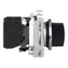 Picture of Selector switch flush mounted, Harmony XB4, metal, black, 30mm, 3 positions, stay put, 2NO